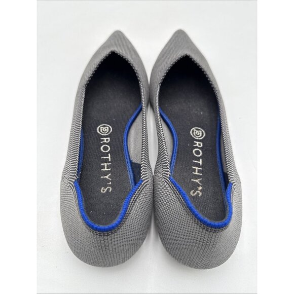Rothy's Point Birdseye Gray Women's Shoes Flats Loafers Slip Size 9.5 - Picture 9 of 9